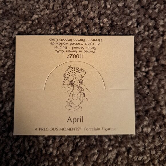 NWT Vtg Retired Precious Moments Figurine April 1987 Enesco Samuel J Butcher - Picture 5 of 8